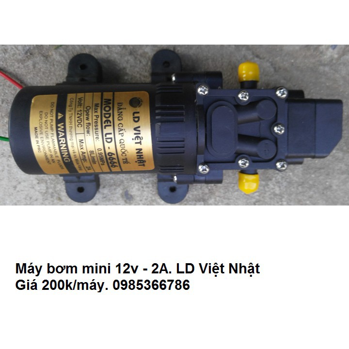 Máy bơm nước mini 12v 2A dùng để tưới cây phun phân thuốc cho lan nhập khẩu-  chuyên dụng.