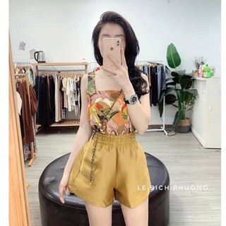 Set đồ nữ cá tính, set quần sóc áo dây đi chơi sang chảnh mùa hè đẹp 8A00387