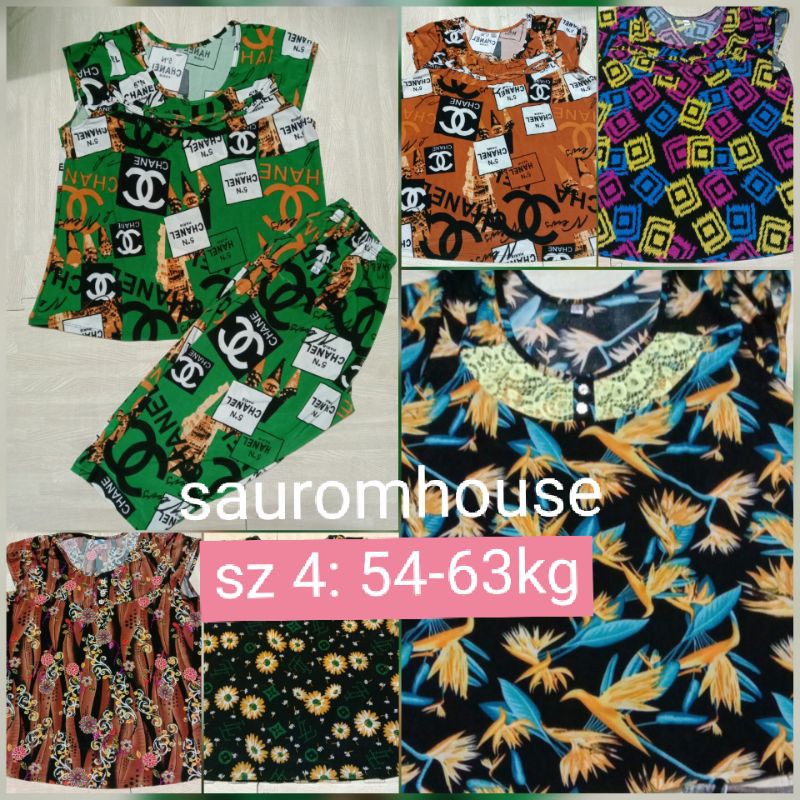 (size 4 54-60kg) Đồ Bộ trung niên thun lạnh quần lửng