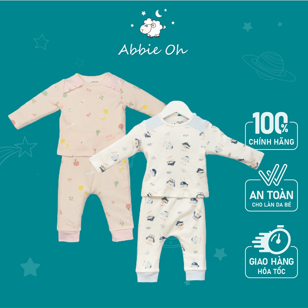 Bộ quần áo dài tay cài vai ABBIEOH chất liệu cotton cho bé 0-3 Tuổi BO211 AW20