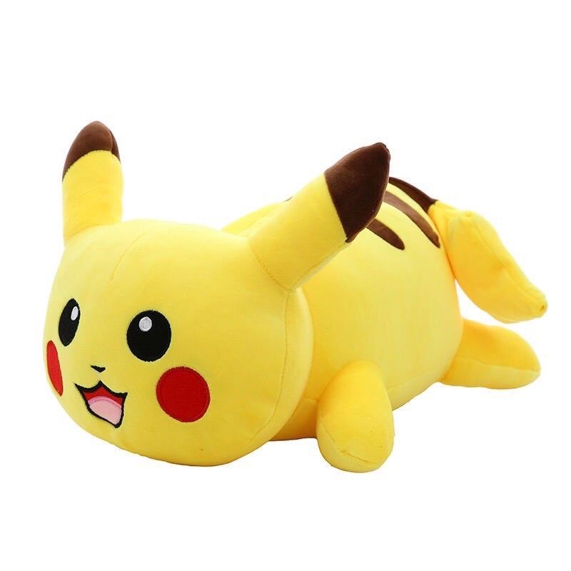 Thú Gấu nhồi bông gối ôm hình pikachu vải nhung nì làm quà tặng cho bé ngộ nghĩnh siêu đáng yêu 45cm-Oneshop88.vn