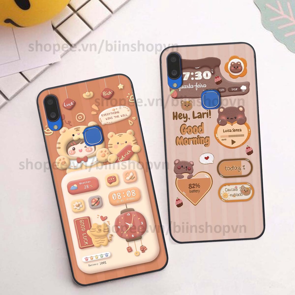 Ốp Vivo V11 / V11i in 3D icon gấu nổi siêu xinh, siêu đáng yêu, cá tính phong cách