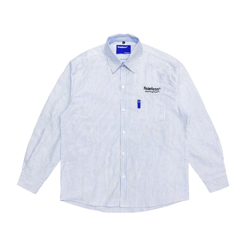 Áo sơ mi Oxford FEARLESS Daily Shirt sọc xanh