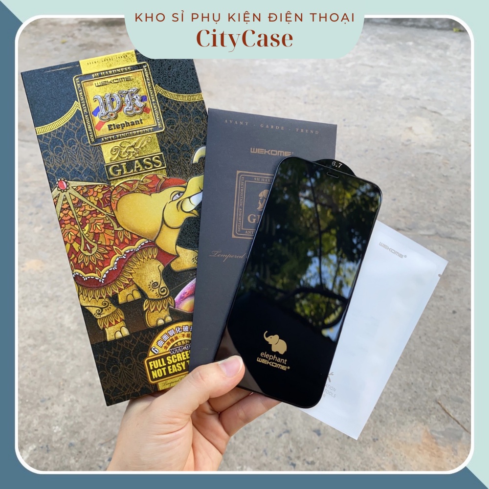 [Hàng Chính Hãng] Kính Cường lực cao cấp WK 018 Con voi 6D siêu cứng bóng Iphone X/Xs/Xr/Xsmax/11/12/13/14/Pro/Max