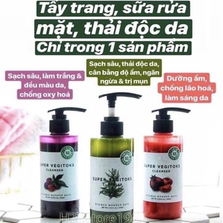 Sữa rửa mặt rau củ quả thải độc wonder bath super vegitoks cleasing