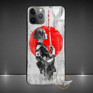 Ốp lưng kính cường lực iPhone 11, iPhone 11 Pro, iPhone 11 Pro Max hình Samurai