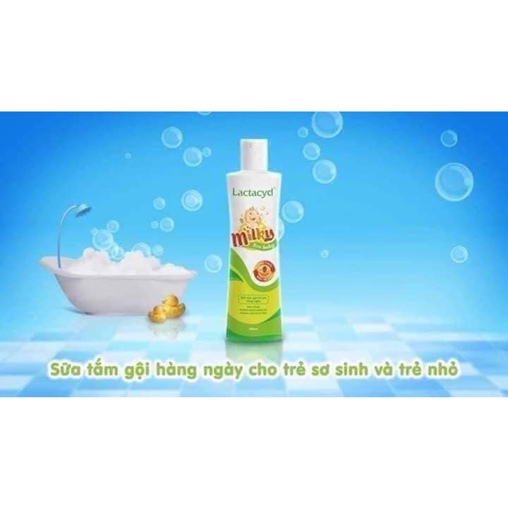 Sữa tắm gội trẻ em Lactacyd Milky 250ml bảo vệ làn da bé