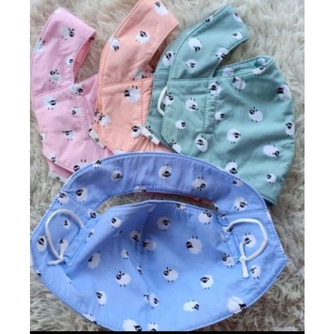 Khẩu trang vải chống nắng cotton 3 lớp che trán
