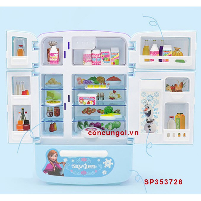 HỘP BẾP TỦ LẠNH PIN NHẠC ĐÈN + 1C BABY NGƯỜI TUYẾT FROZEN , SY2030-141B - SP353728