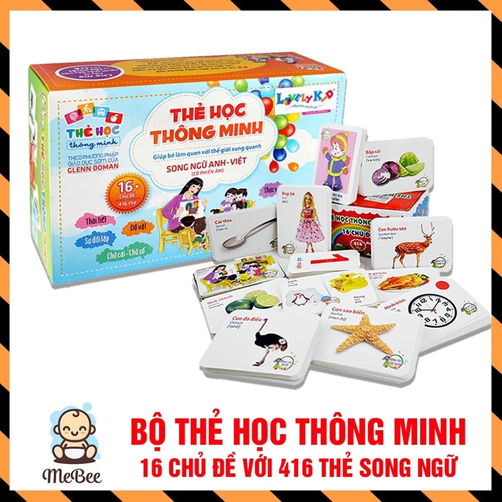  Bộ thẻ học thông minh 16 chủ đề tiếng Anh- tiếng Việt cho bé (hàng có sẵn)