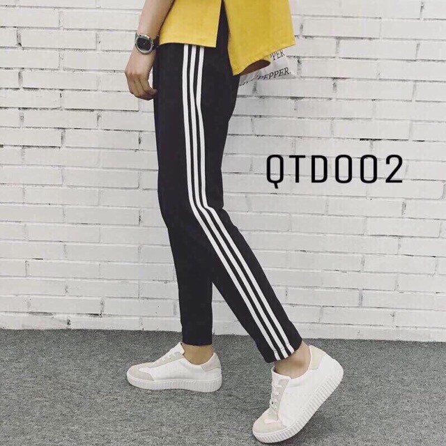 Quần jogger thể thao nam nữ 3 sọc suông