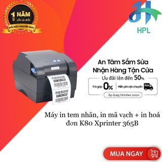 Máy in tem nhãn, in mã vạch + in hoá đơn K80 Xprinter 365B