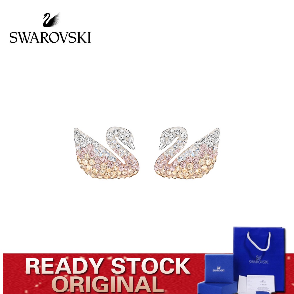 FREE SHIP Bông Tai Cá Tính Nữ Swarovski ICONIC SWAN Thiên nga màu Gradient Earrings Crystal FASHION Trang sức trang sức đeo THỜI TRANG