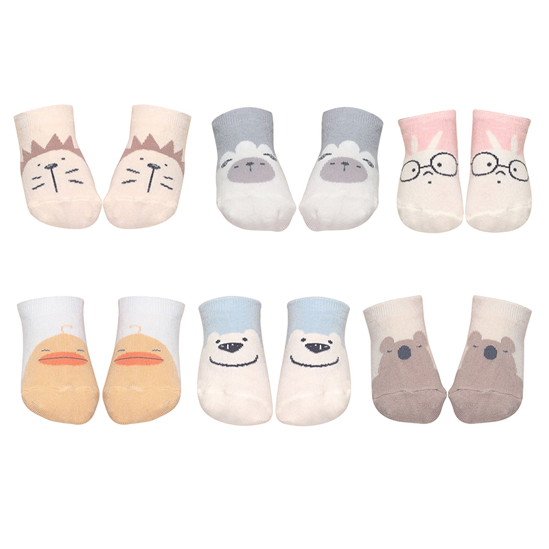 Tất Cotton Chống Trượt Kiểu Hoạt Hình Đáng Yêu Cho Bé
