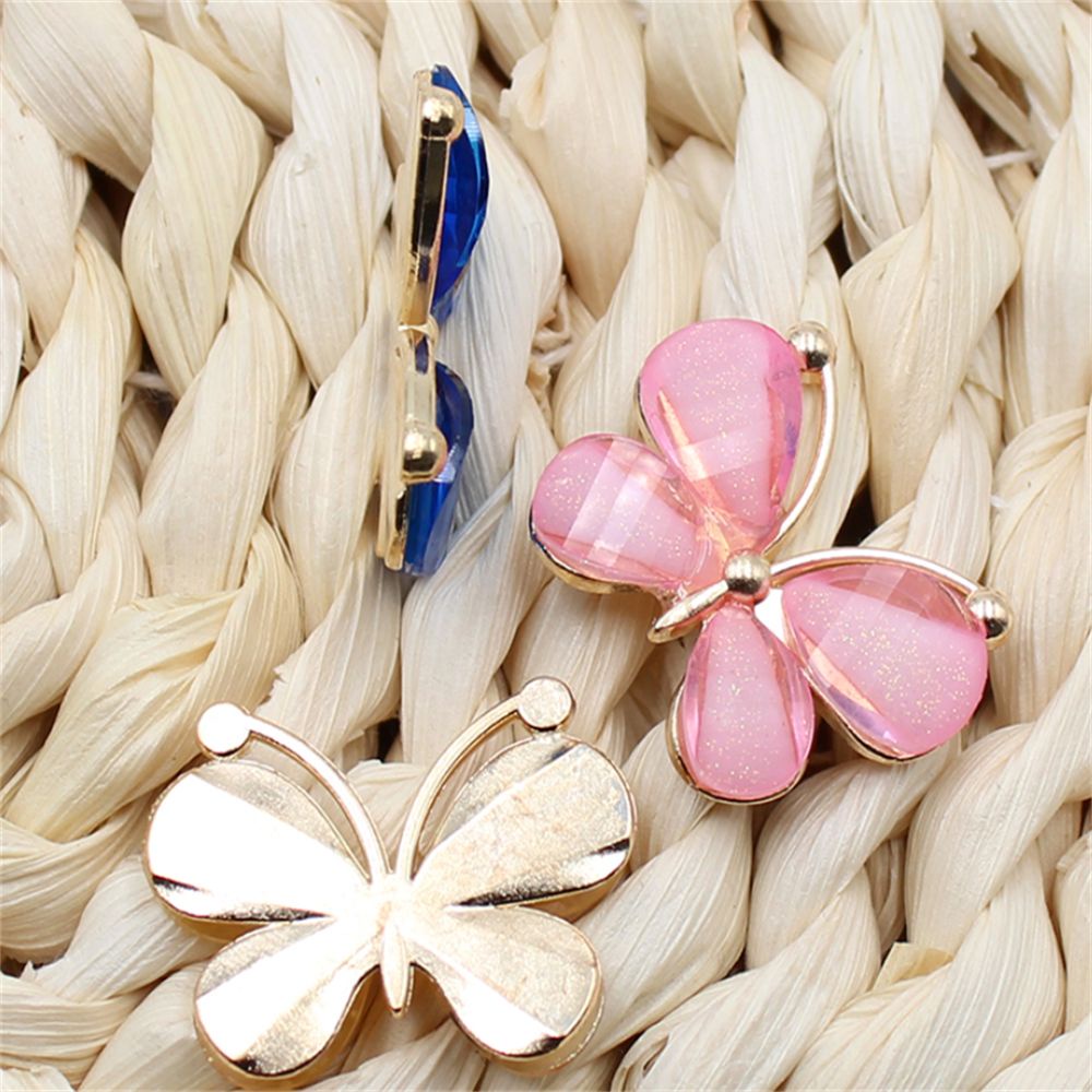 Set 10 nút cài bằng hợp kim hình bướm nhiều màu sắc 22 * ​​29mm dùng trang trí quần áo DIY