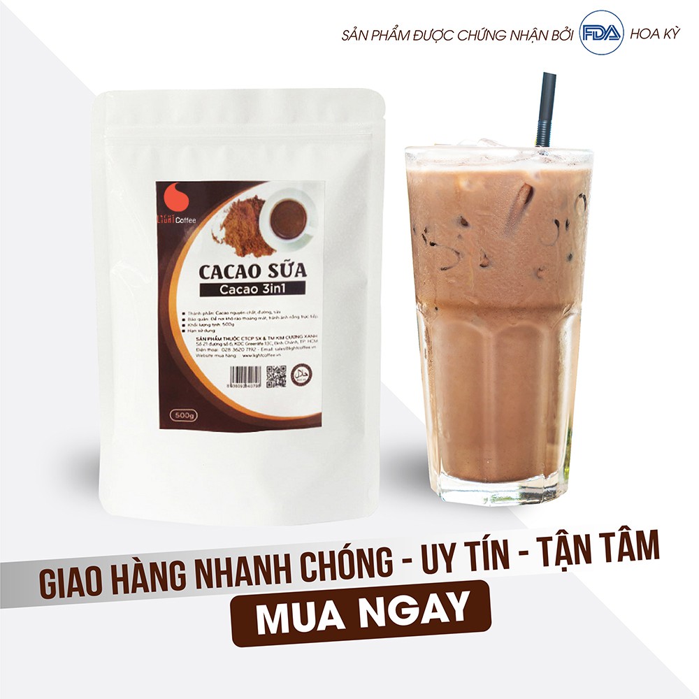 Bột cacao sữa vị đậm đà, thơm ngon Light Coffee - Gói 500g