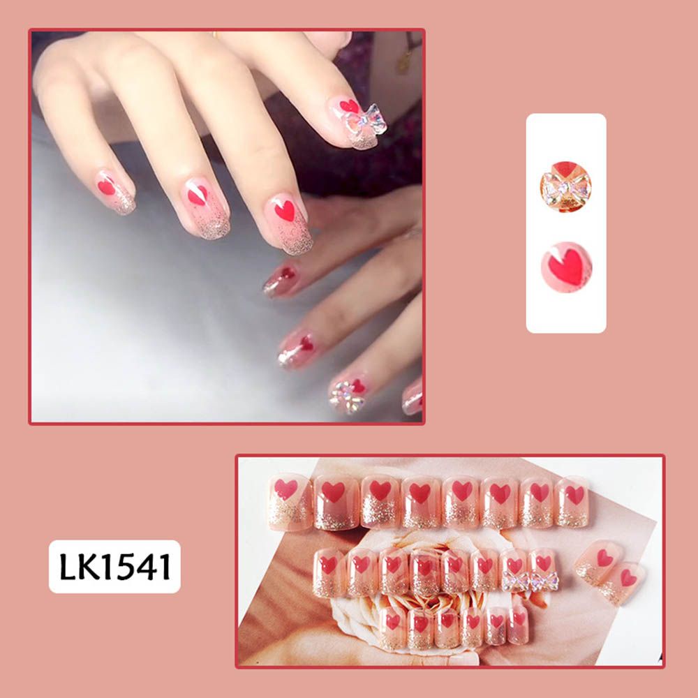 [Hàng mới về] Set 24 móng tay giả hình tròn/vuông có thể tháo rời