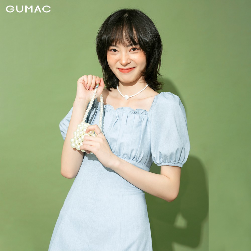 Đầm thun nữ nhún ngực GUMAC cổ vuông dễ thương đủ màu đủ size DB148 | BigBuy360 - bigbuy360.vn