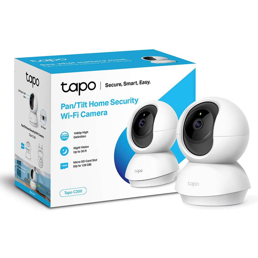 Camera TPLink WIFI Tapo C200 sắc nét 1080p ngày đêm âm thanh 2 chiều hỗ trợ thẻ nhớ lên đến 128GB - Hàng chín hãng