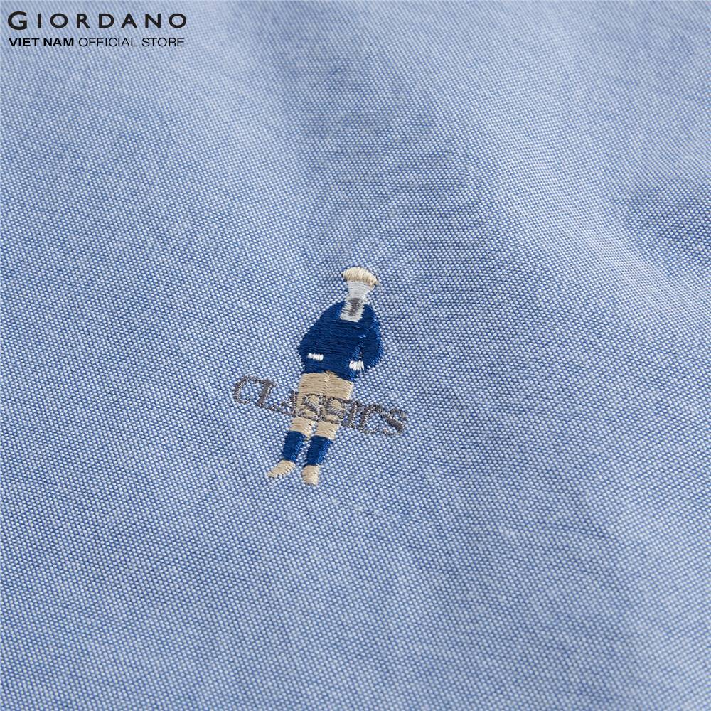 Áo Sơ Mi Oxford Nam Dài Tay Logo Classics Giordano 01040043