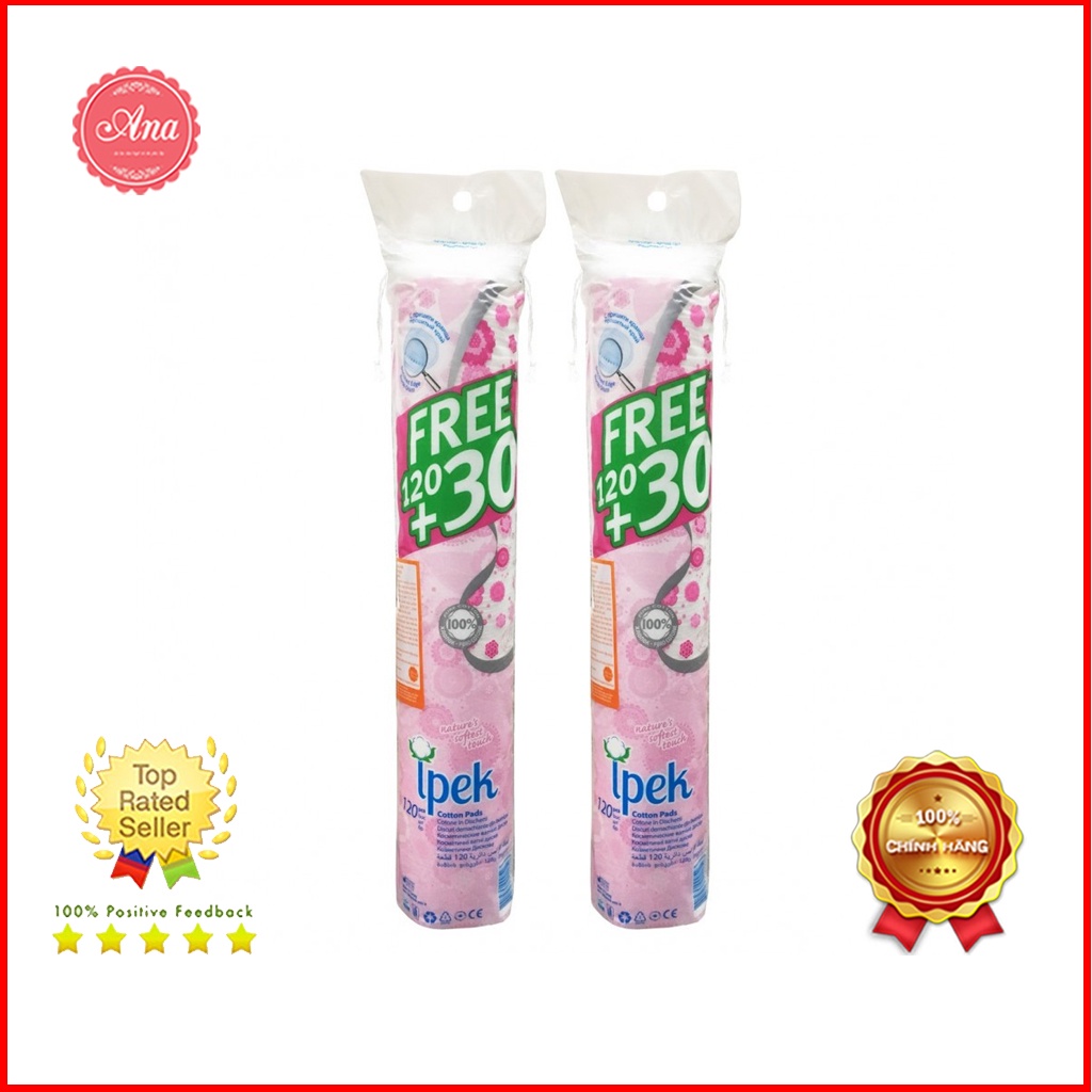 Bông Tẩy Trang Ipek Cotton Pads 150 Miếng sợi bông mềm mịn bám hút sâu