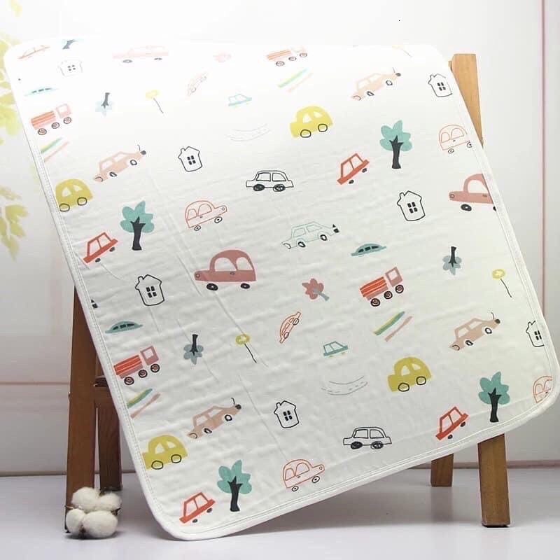 Thảm lót sơ sinh sợi tre organic, miếng lót giường cũi cho bé kích thước 50x70cm