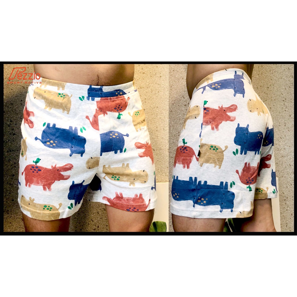 Quần đùi thun nam mặc nhà, quần ngủ thun cotton , boxer nam mặc ngủ Fezzio - đùi thun xuất cotton