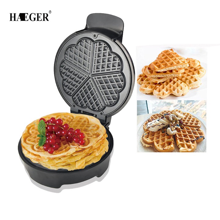 Máy nướng bánh kẹp tàn ong, bánh waffle khuôn trái tim đơn Haeger