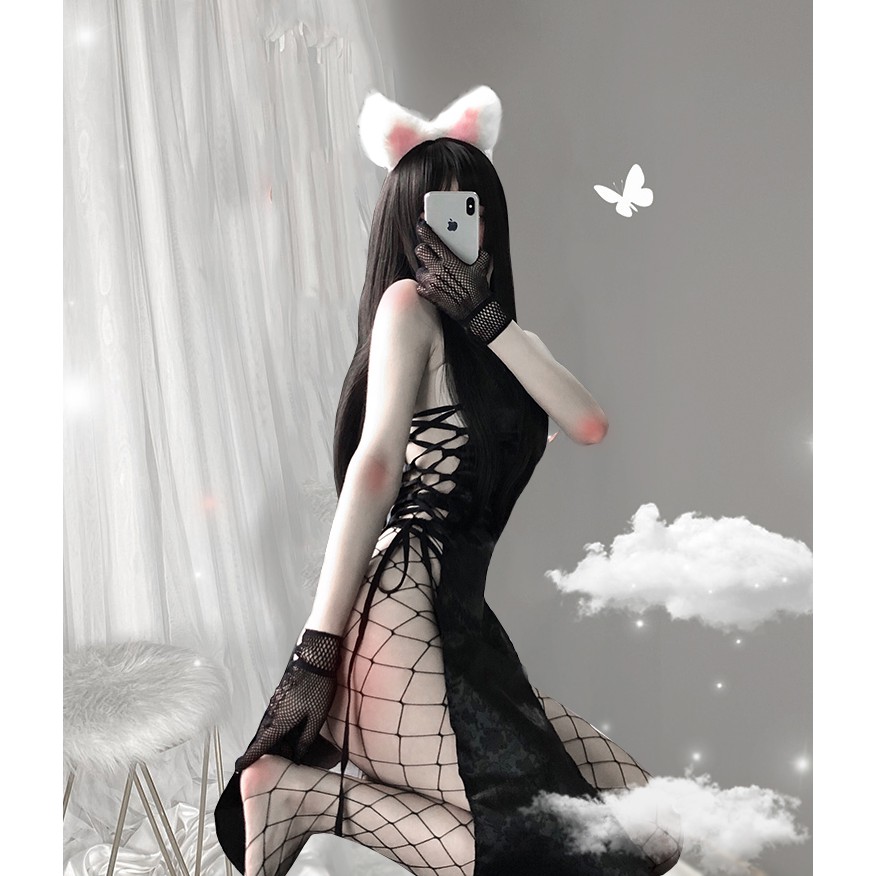 Cosplay sườn xám trung hoa ,Đồ ngủ costume dây đan sexy C234 | BigBuy360 - bigbuy360.vn