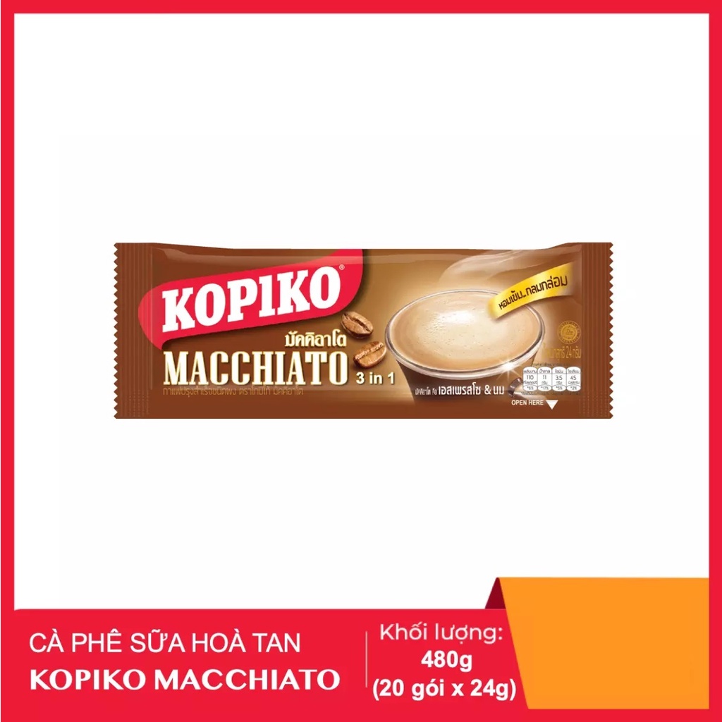 Combo 2 cà phê hòa tan Kopiko Macchiato Bịch 480g