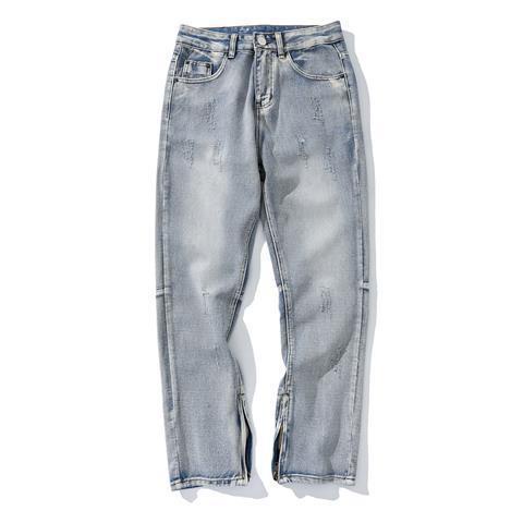 Quần Jeans Nam Dài Ống Đứng Mài Rách Thời Trang Hàn