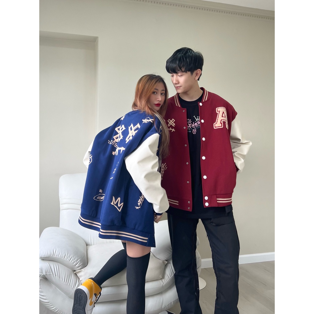 (Đọc Lưu Ý) AITHERSTUDIO-Áo khoác Varsity Jacket VENOM form rộng unisex