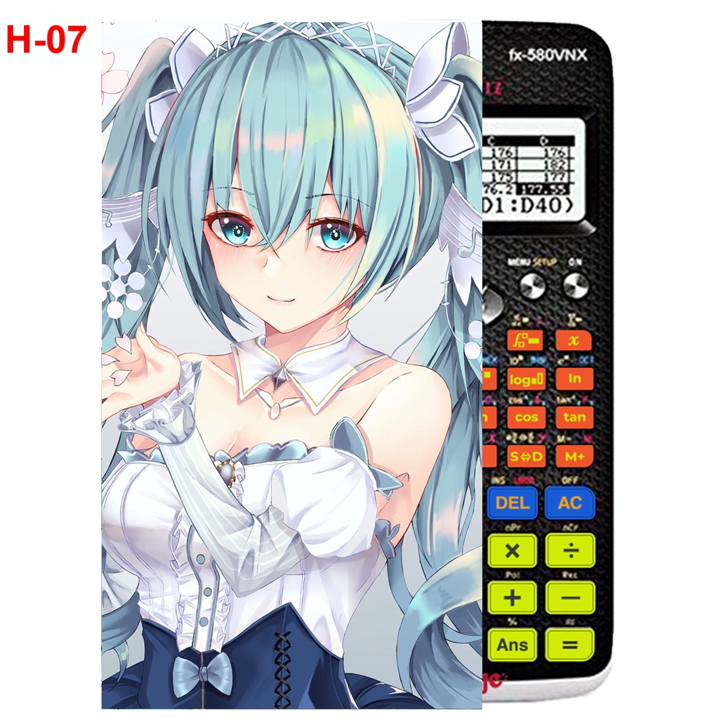 Decal Máy tính CASIO fx570, fx580...anime Vocaloid nhân vật Hatsune Miku