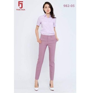 Quần tây Thái Hòa màu hồng ruốc fom ống đứng