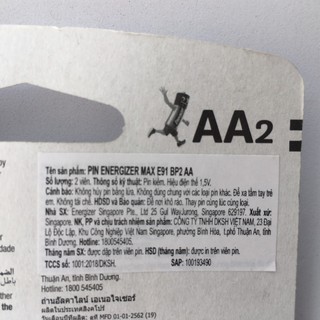 Pin AA, AAA, 9V Energizer alkaline chính hãng.