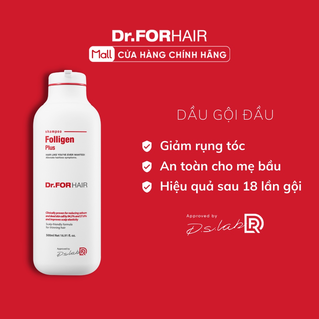 Dầu gội đầu ngăn ngừa rụng tóc Dr.FORHAIR/Dr For Hair Folligen Plus 500ml