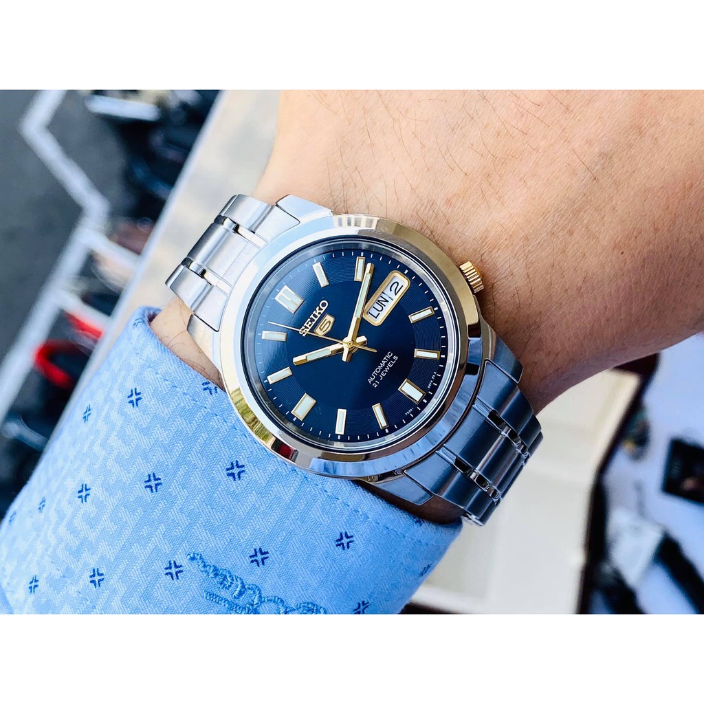 ✨ Đồng hồ nam Seiko 5 Automatic SNKK11K1 - Mặt xanh dương kim vàng ✨