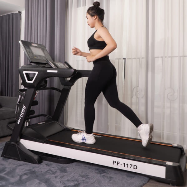 Máy chạy bộ điện đa năng PF-117D động cơ 4.5HP + nâng độ dốc tự động + màn hình tích hợp Android