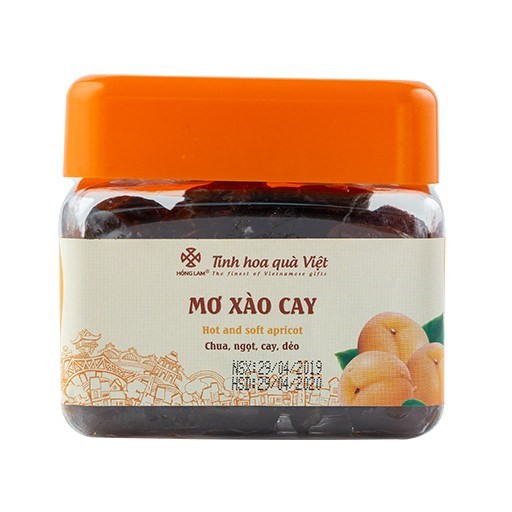 Ô Mai (Xí Muội) Mơ Xào Cay Hồng Lam - Vị Chua Cay Ngọt - Hộp (200gr, 300gr, 500gr)