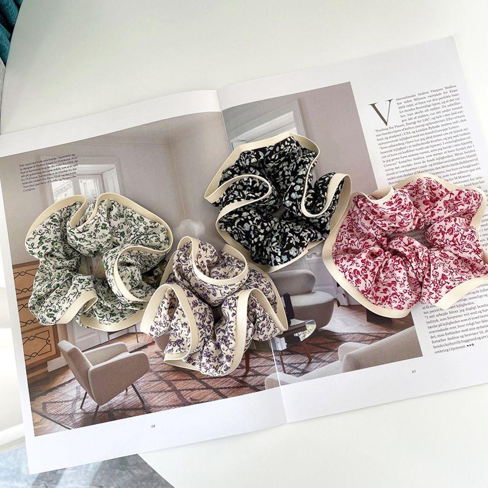 Dây Cột Tóc Đuôi Ngựa Co Giãn In Họa Tiết Hoa VANES1 Thời Trang Xinh Xắn Cho Nữ