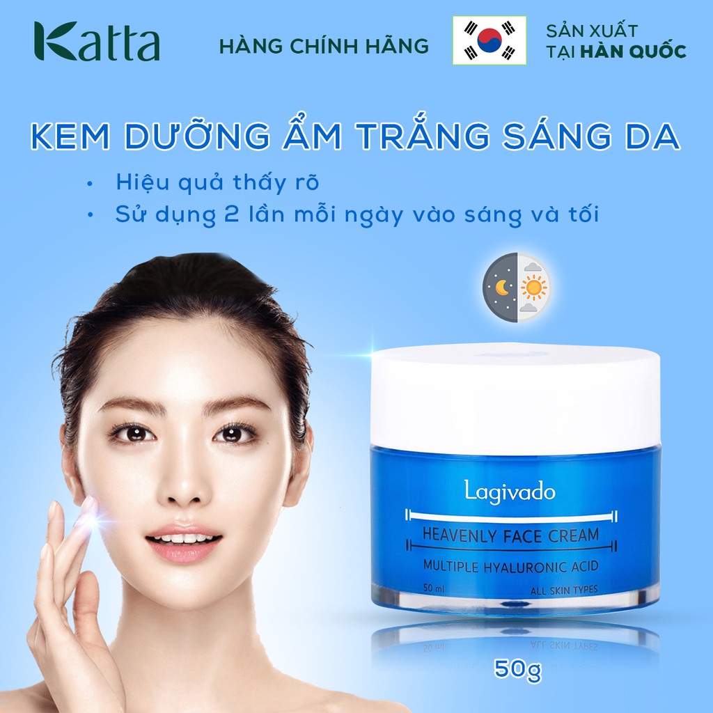 Kem dưỡng ẩm trắng da mặt Hàn Quốc phù hợp cho da dầu, da mụn và cả da nhạy cảm Heavenly Face Cream 50 ml_ LG_004_50ML