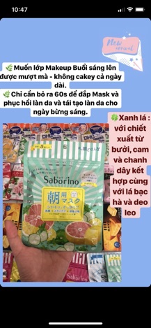 Mặt nạ Saborino Morning Face Mask