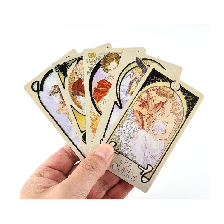 Bài tarot ethereal visions illuminated tarot cao cấp tặng thảm, túi đựng bài tarot, đá thanh tẩy