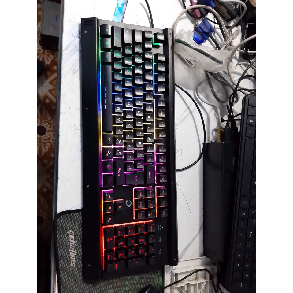 Bàn phím giả cơ chơi game Dareu LK145 LED RGB đổi màu cũ dùng tốt, _Bàn gaming LK145