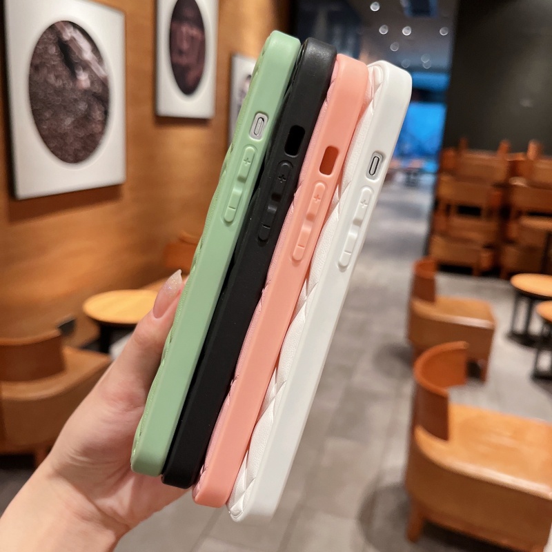 Ốp Điện Thoại Da Họa Tiết Kim Cương Sang Trọng Mạ Điện Cho Iphone 13 12 11 Pro Max XS XR X 8 7 Plus + SE 2020