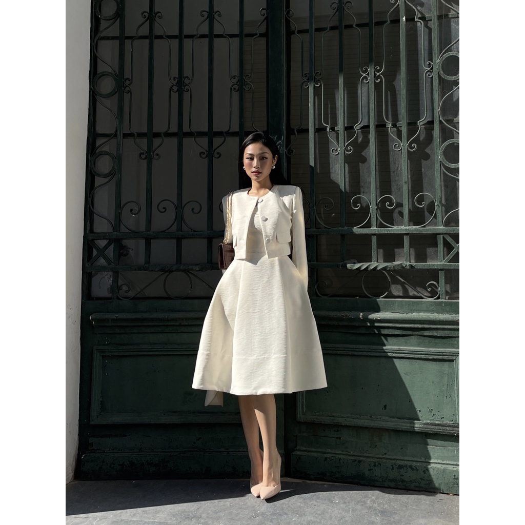 Váy 2 dây xếp ly phồng hông HUONG BOUTIQUE HBV1215