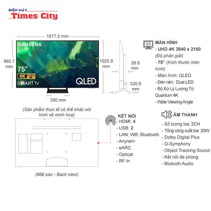 Tivi Samsung 75 inch 4K Smart TV Qled QA75Q70AAKXXV | BigBuy360 - bigbuy360.vn