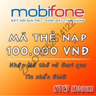 Mã thẻ mobi 100k - nạp trực tiếp qua mobi next
