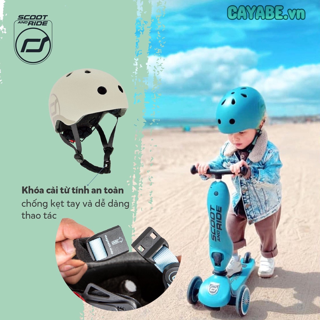 [CHÍNH HÃNG]: Mũ nón bảo hộ (bảo hiểm) xe đạp, xe scooter Scoot and Ride cho bé khi chơi thể thao - size XXS và size S