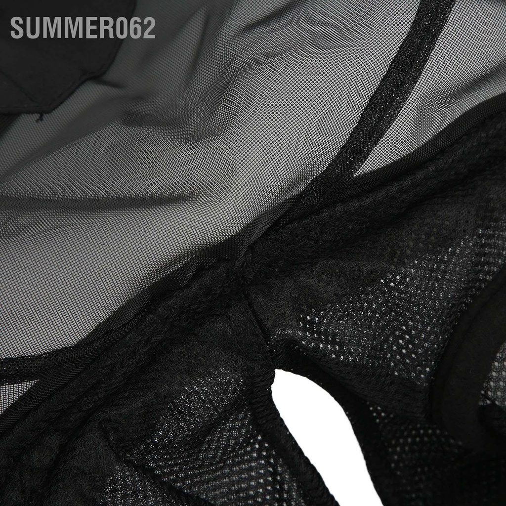 Summer062 Nắp bảo vệ mặt ngựa Màu đen Lưới trong suốt Dây kéo có thể tháo rời Mặt thoáng khí ruồi để ngăn côn trùng